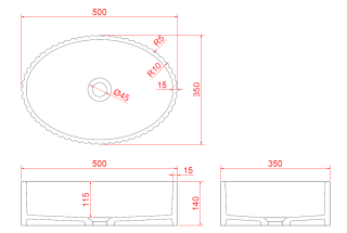 Раковина Armadi Art Canale 878-B 50 см чёрный глянец